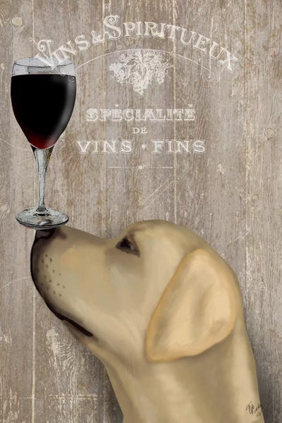 Foodie: Dog Au Vine Yellow Labrador by Fab Funky