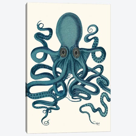 Octopus 9 III Canvas Print #FNK377} by Fab Funky Canvas Art Print