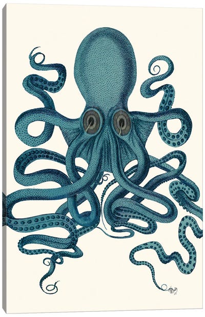 Octopus 9 III Canvas Art Print - Sea Life Art
