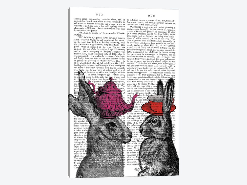 Rabbit Tea Time I by Fab Funky 1-piece Art Print