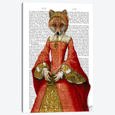 Fox Queen Canvas Print #FNK42} by Fab Funky Canvas Print