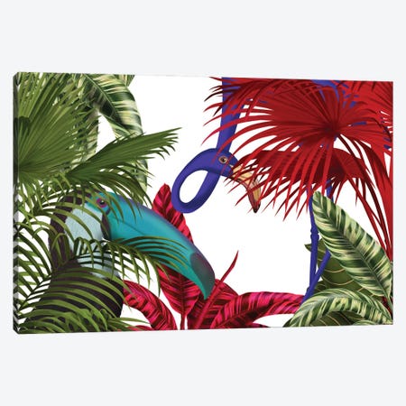 Toucan And Flamingo II Canvas Print #FNK442} by Fab Funky Canvas Wall Art