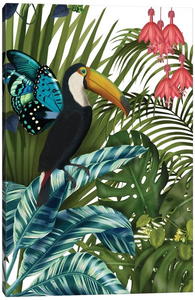 Toucan In Tropical Forest II Canvas Art Print