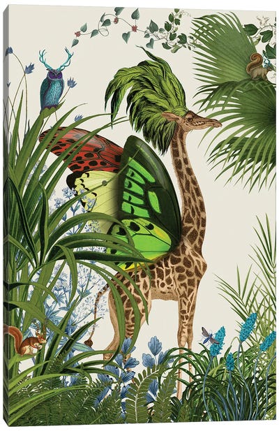 Tropical Giraffe I Canvas Art Print - Ferns