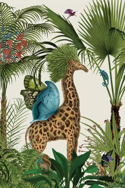 Ferns: Tropical Giraffe V by Fab Funky