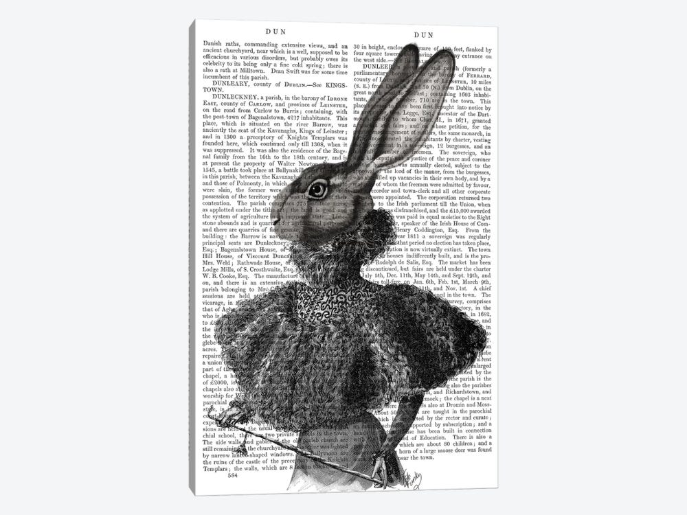 Victorian Rabbit Lady I by Fab Funky 1-piece Canvas Art Print
