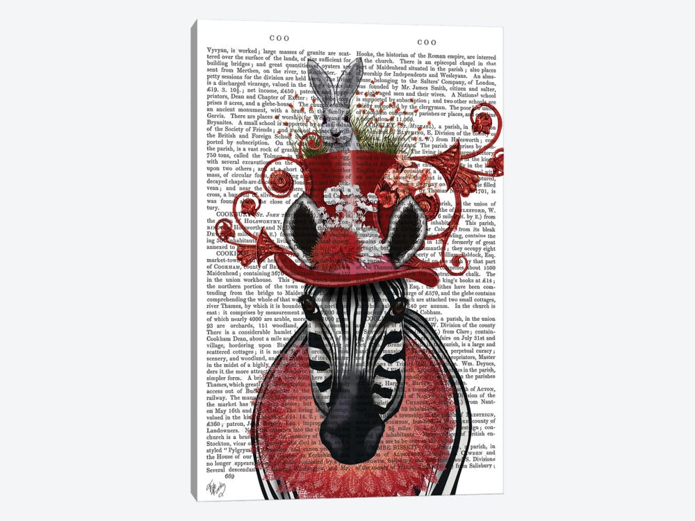 Zebra And Bunny Hat I 1-piece Art Print