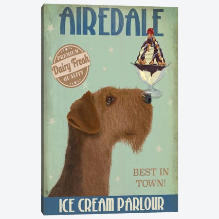 Airedale Ice Cream Parlour Canvas Print #FNK488} by Fab Funky Canvas Art