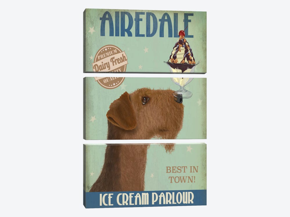 Airedale Ice Cream Parlour 3-piece Canvas Art Print
