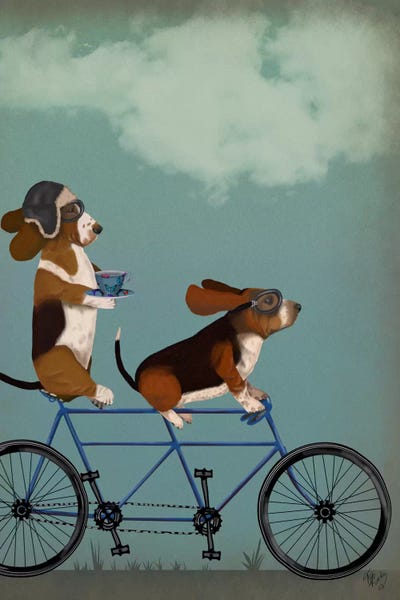 By Land: Basset Hound Tandem by Fab Funky