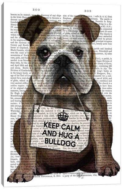 Hug A Bulldog Canvas Art Print