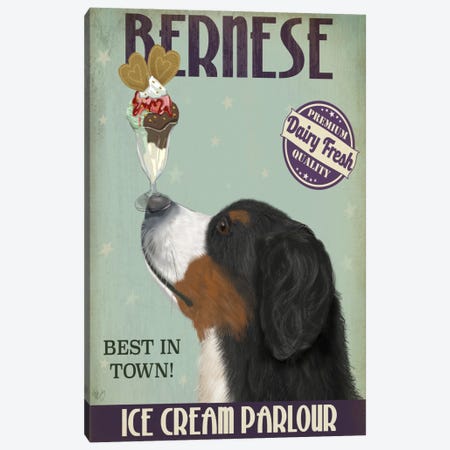 Bernese Ice Cream Parlour Canvas Print #FNK512} by Fab Funky Canvas Artwork