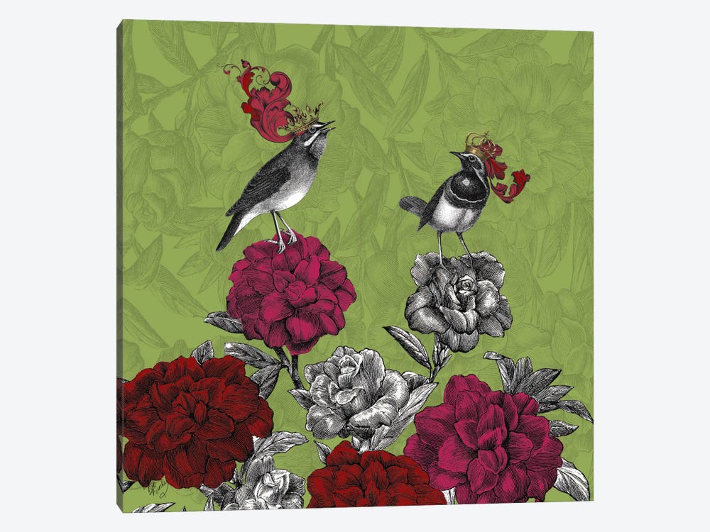 Blooming Birds, Rhododendron by Fab Funky 1-piece Canvas Art