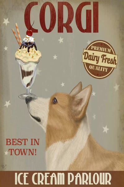 Corgis: Corgi, Tan, Ice Cream by Fab Funky
