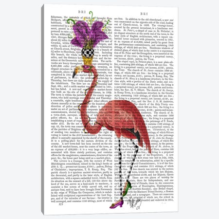 Mardi Gras Flamingo Canvas Print #FNK58} by Fab Funky Canvas Art
