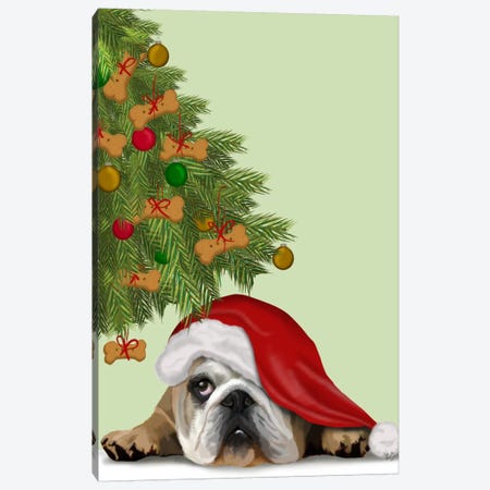 English Bulldog, Cookie Tree Canvas Print #FNK629} by Fab Funky Canvas Artwork