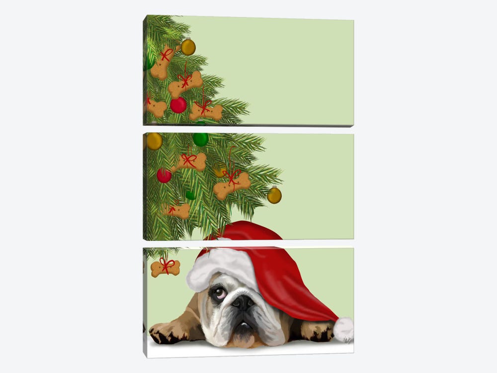 English Bulldog, Cookie Tree by Fab Funky 3-piece Canvas Art Print