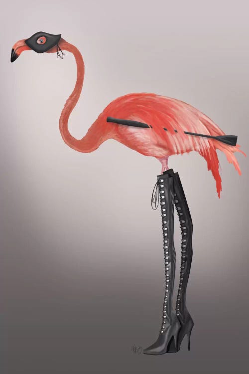Flamingo with Kinky Boots by Fab Funky wall art