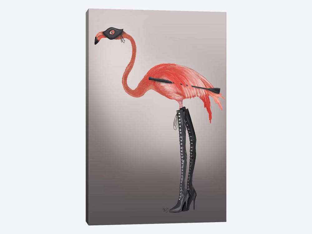 Flamingo with Kinky Boots by Fab Funky 1-piece Canvas Wall Art