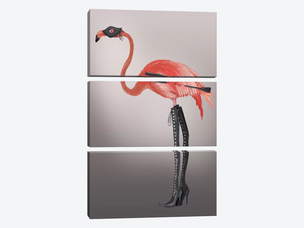 Flamingo with Kinky Boots by Fab Funky 3-piece Canvas Art