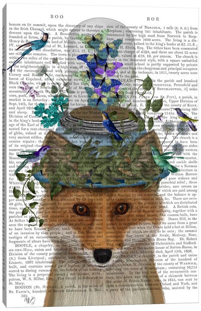 Fox with Butterfly Bell Jar, Print BG Canvas Art Print - Fox Art