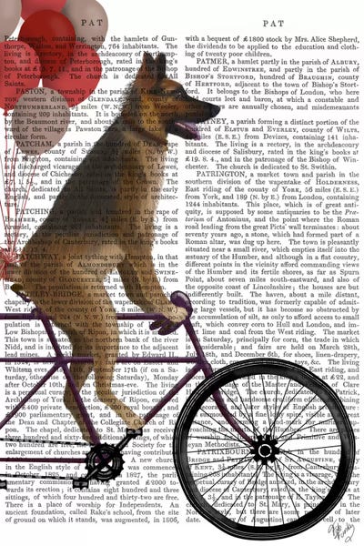 German Shepherds: German Shepherd on Bicycle, Print BG by Fab Funky