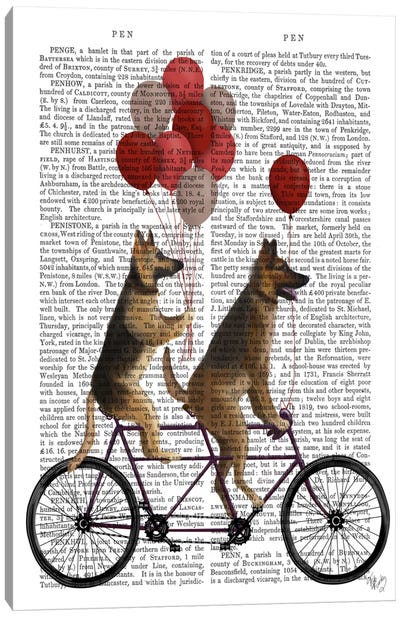 German Shepherd Tandem, Print BG Canvas Art Print - Bicycle Art