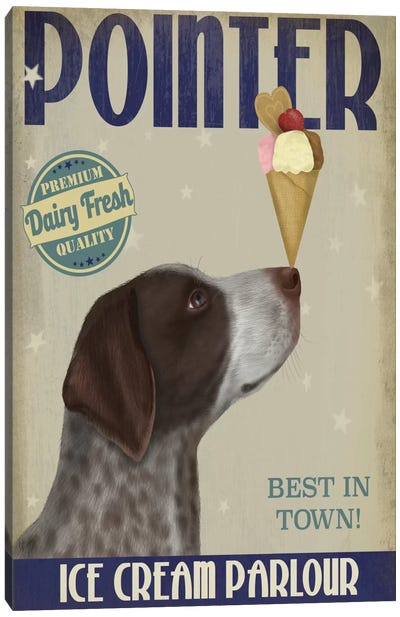 German Shorthaired Pointer Ice Cream Canvas Art Print - Pointers & Setters