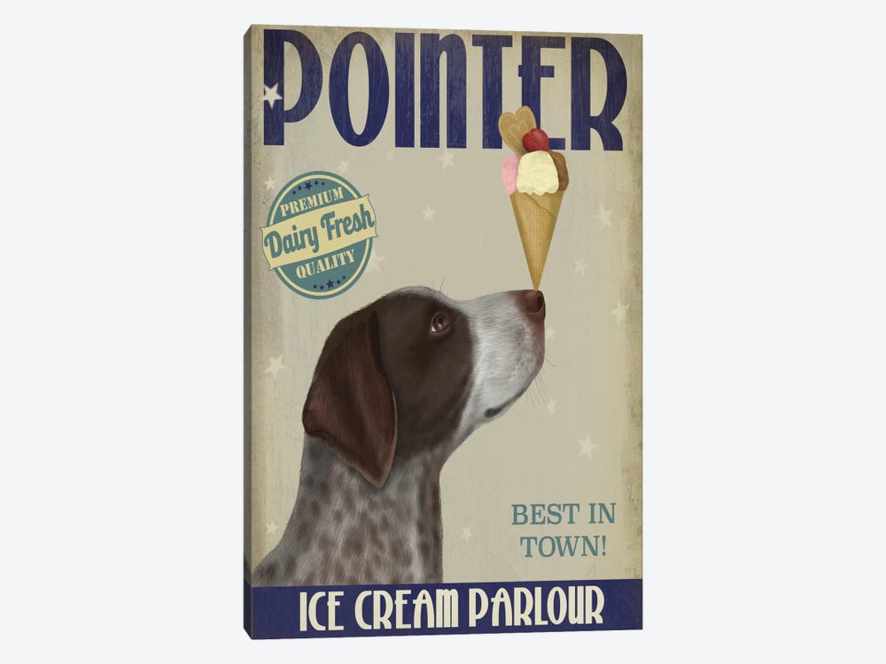 German Shorthaired Pointer Ice Cream by Fab Funky 1-piece Canvas Art