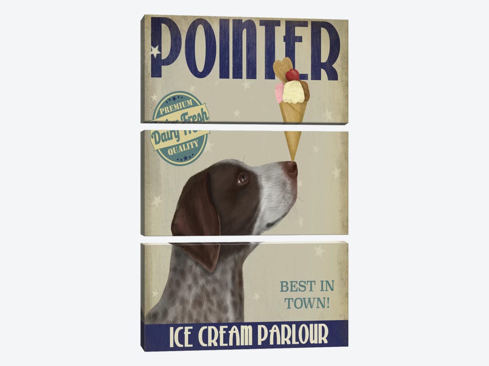 German Shorthaired Pointer Ice Cream by Fab Funky 3-piece Canvas Art