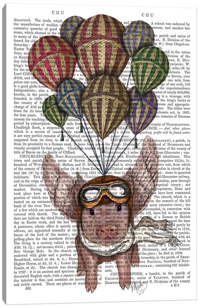 Pig And Balloons Canvas Art Print - Fab Funky