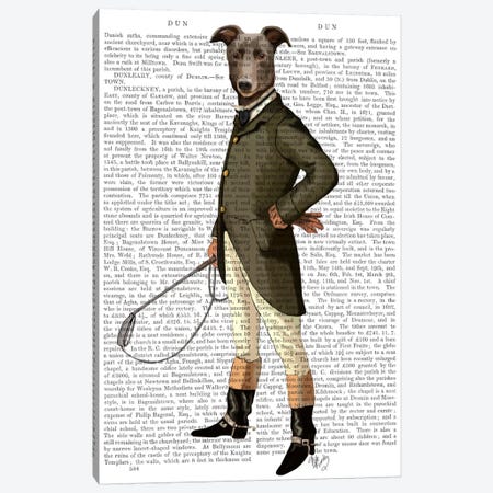 Greyhound Rider, Print BG Canvas Print #FNK683} by Fab Funky Canvas Artwork