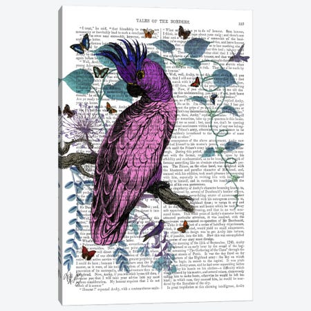 Pink Parrot Canvas Print #FNK69} by Fab Funky Canvas Art Print