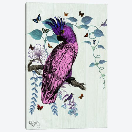 Pink Parrot Canvas Print #FNK70} by Fab Funky Canvas Art