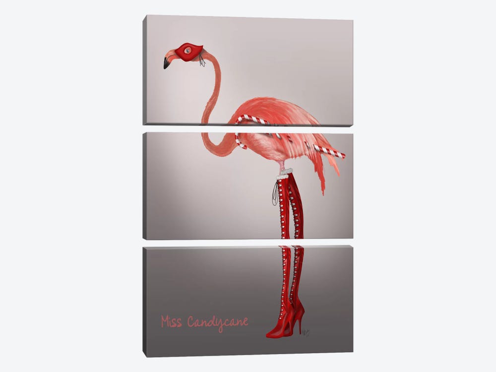 Miss Candy Cane by Fab Funky 3-piece Canvas Wall Art