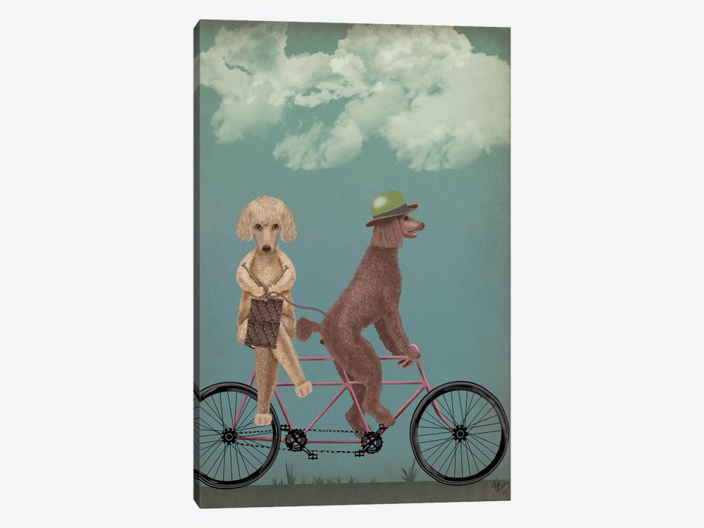 Poodle Tandem by Fab Funky 1-piece Canvas Art Print