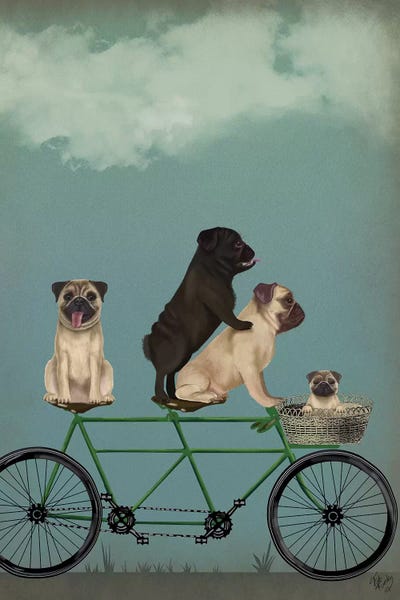 Pugs: Pug Tandem by Fab Funky