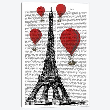 Eiffel Tower Canvas Print #FNK76} by Fab Funky Art Print