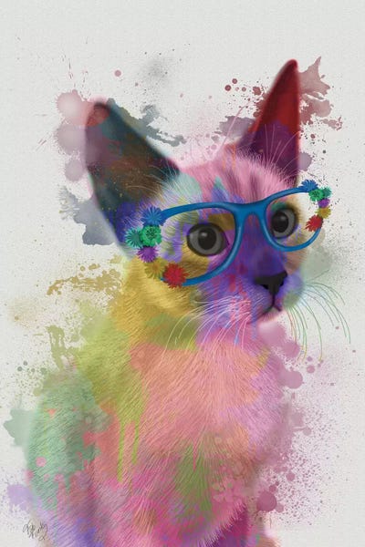 Siamese: Rainbow Splash Cat II by Fab Funky