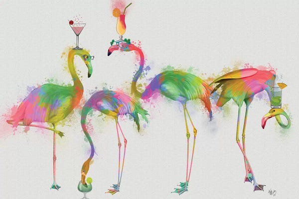 Flamingos: Rainbow Splash Cocktail Party by Fab Funky