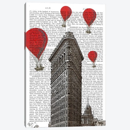 Flat Iron Building Canvas Print #FNK78} by Fab Funky Canvas Art
