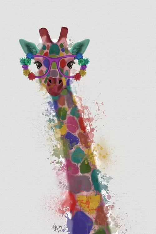  A Giraffe Is Painted In Rainbow Colors 20oz Skinny