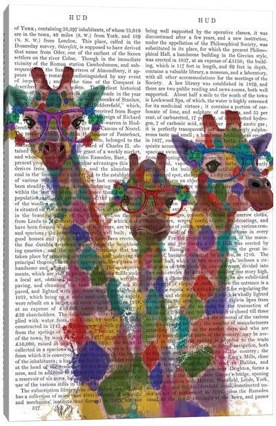 Rainbow Splash Giraffe Trio, Print BG Canvas Art Print - Fab Funky