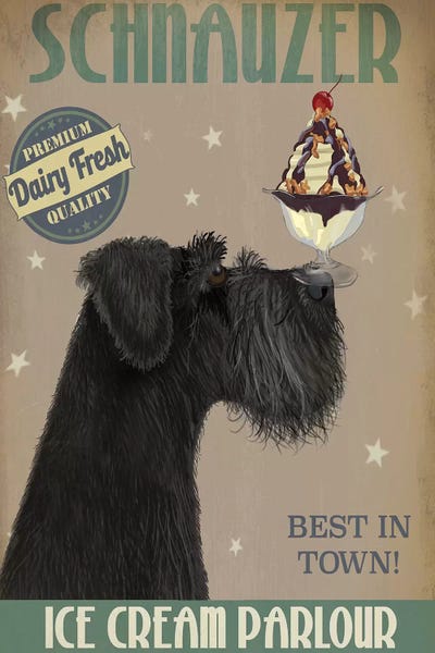 Schnauzers: Schnauzer, Black, Ice Cream by Fab Funky