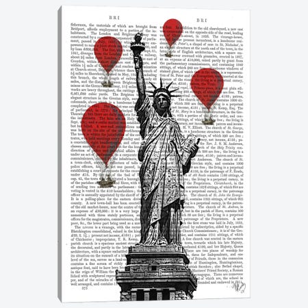 Statue Of Liberty Canvas Print #FNK82} by Fab Funky Art Print