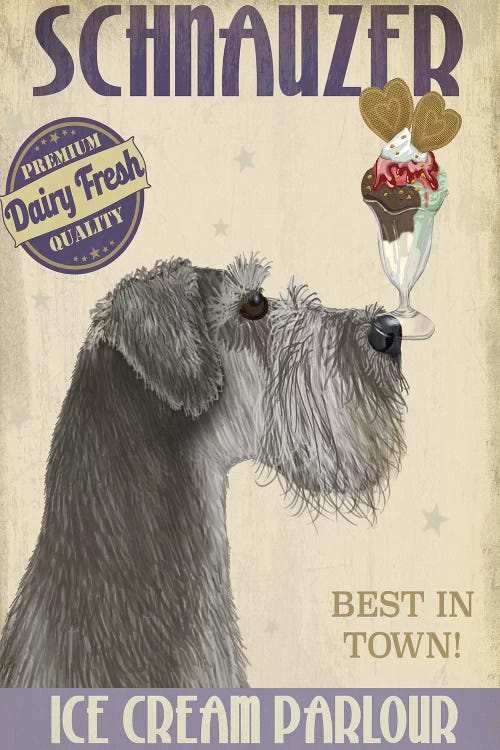 Schnauzer, Grey, Ice Cream by Fab Funky wall art