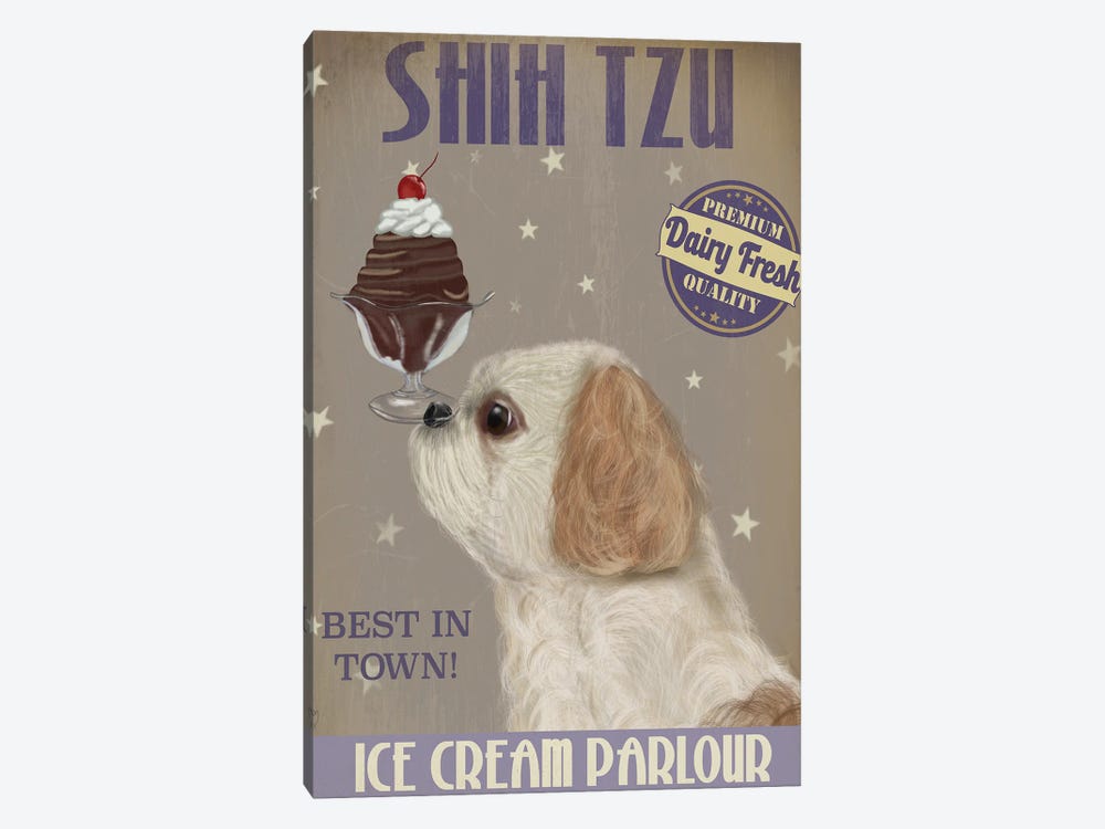 Shih Tzu Ice Cream by Fab Funky 1-piece Canvas Art Print