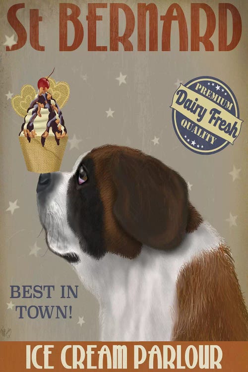 St. Bernard Ice Cream by Fab Funky wall art