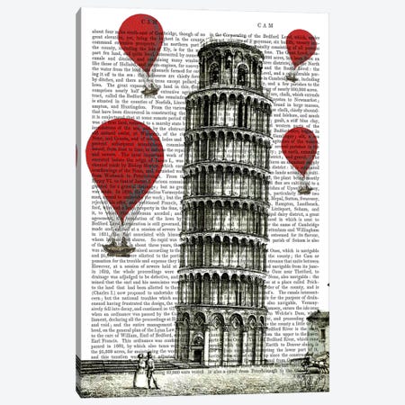 Tower Of Pisa Canvas Print #FNK84} by Fab Funky Canvas Artwork