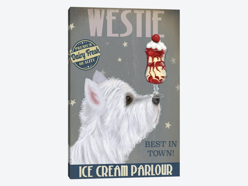 Westie Ice Cream 1-piece Canvas Artwork